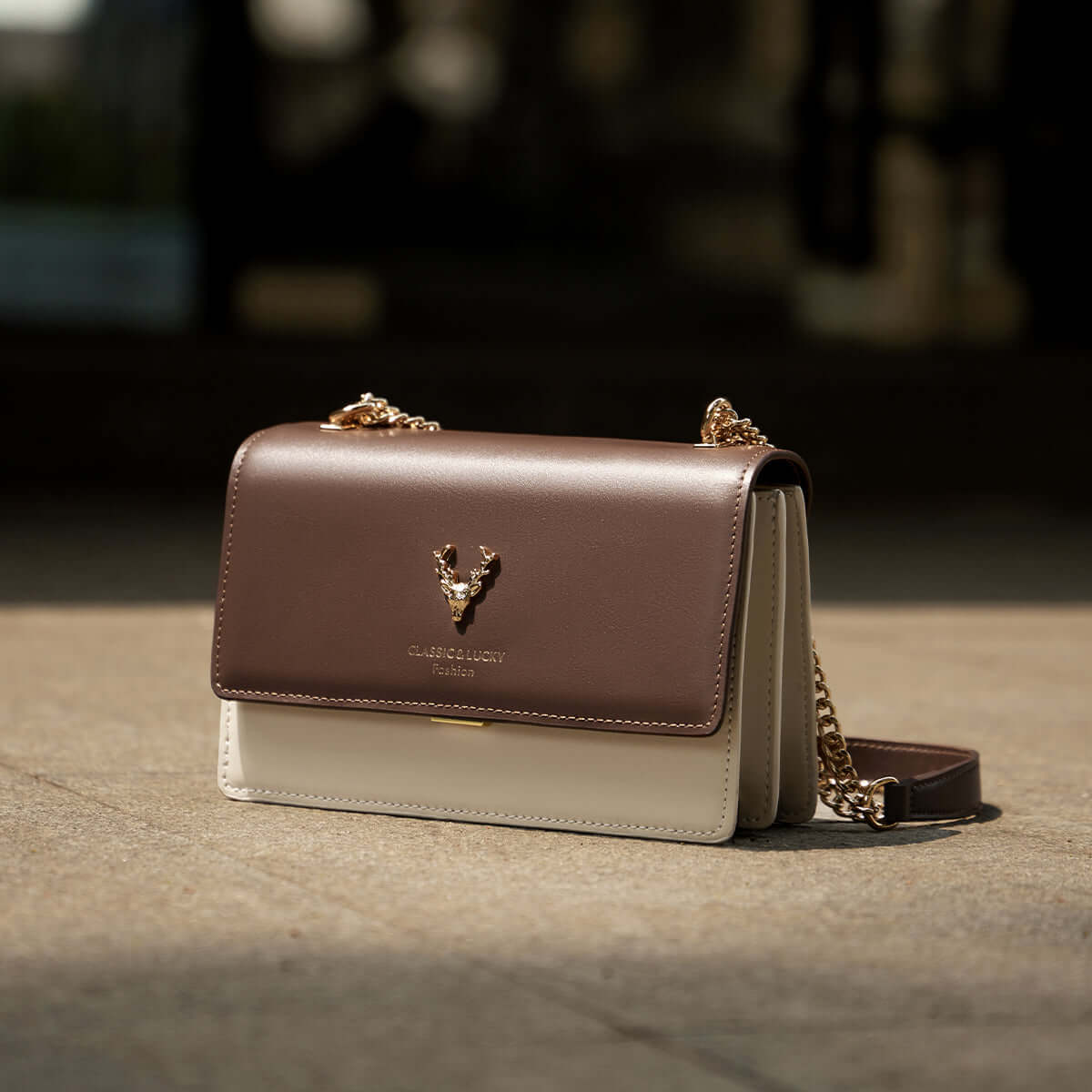 Kylie Double Chained Leather Shoulder Bag Nalandu