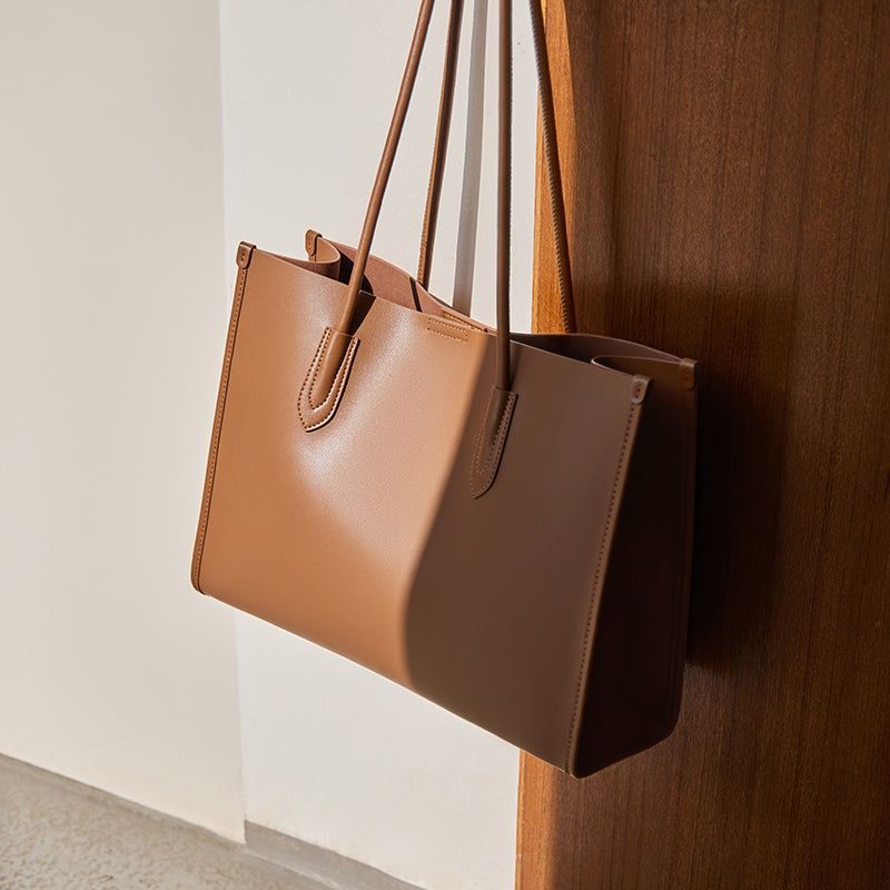 Leather Commuter Tote Bag Nalandu