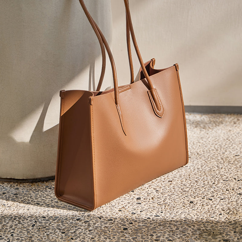 Leather Commuter Tote Bag Nalandu