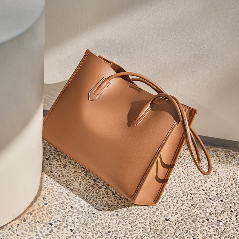 Leather Commuter Tote Bag Nalandu