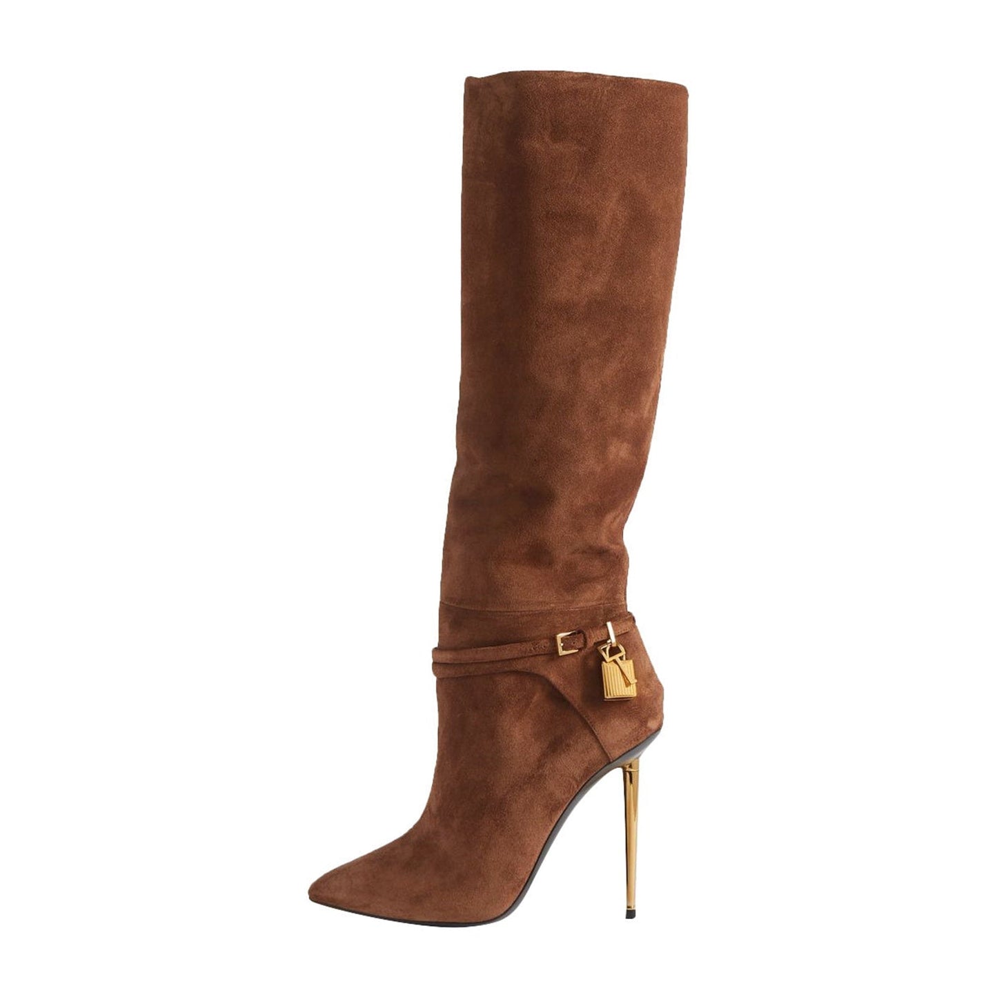 Brown Suede Knee-High Boots Jady Rose