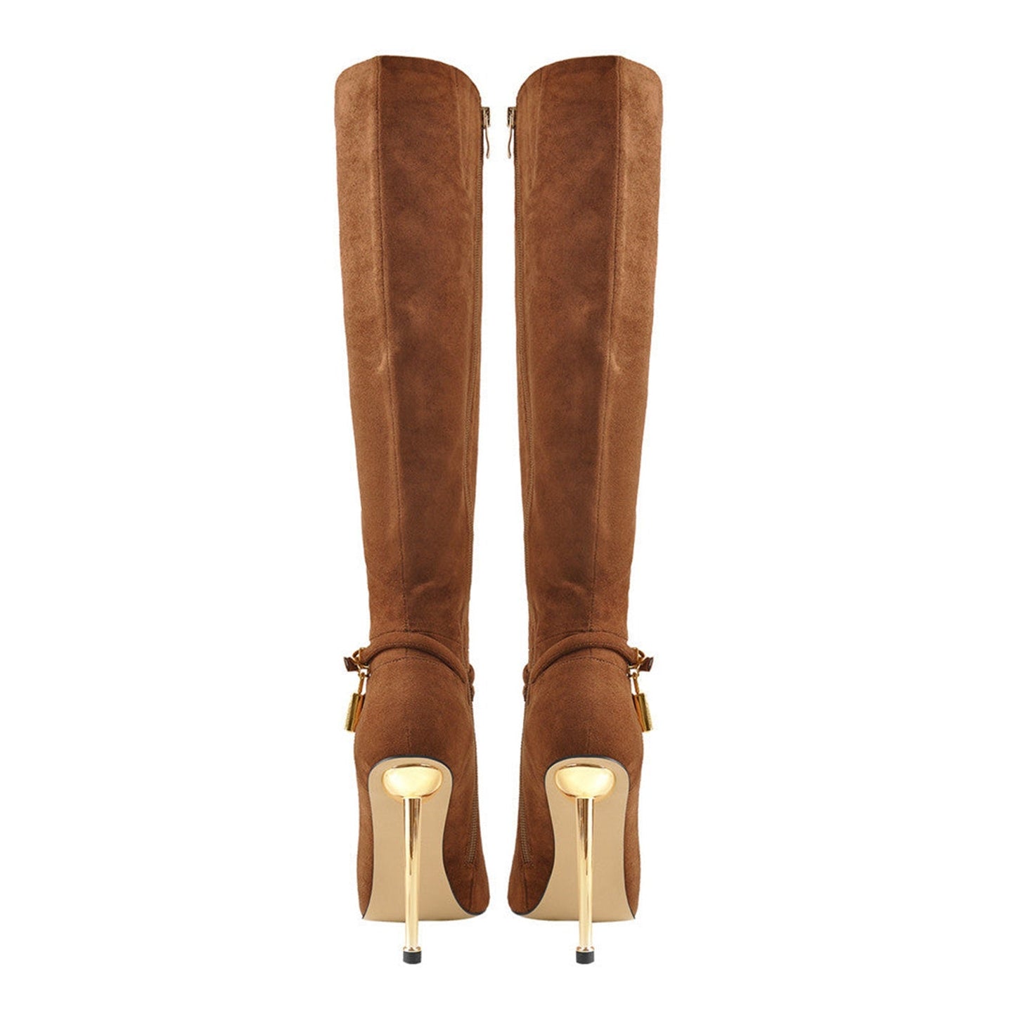 Brown Suede Knee-High Boots Jady Rose