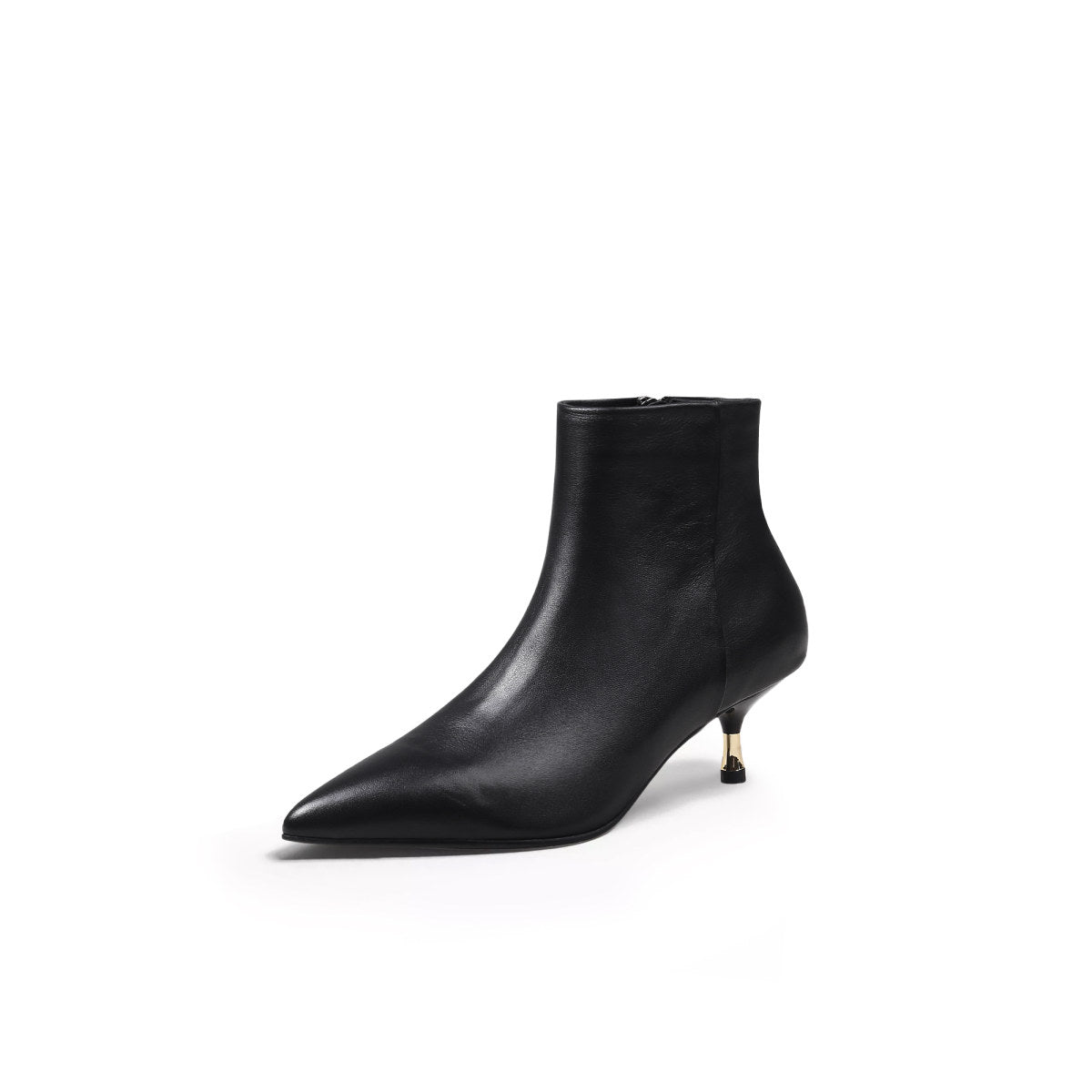 Leather Ankle Boots with Metallic Heels Jady Rose