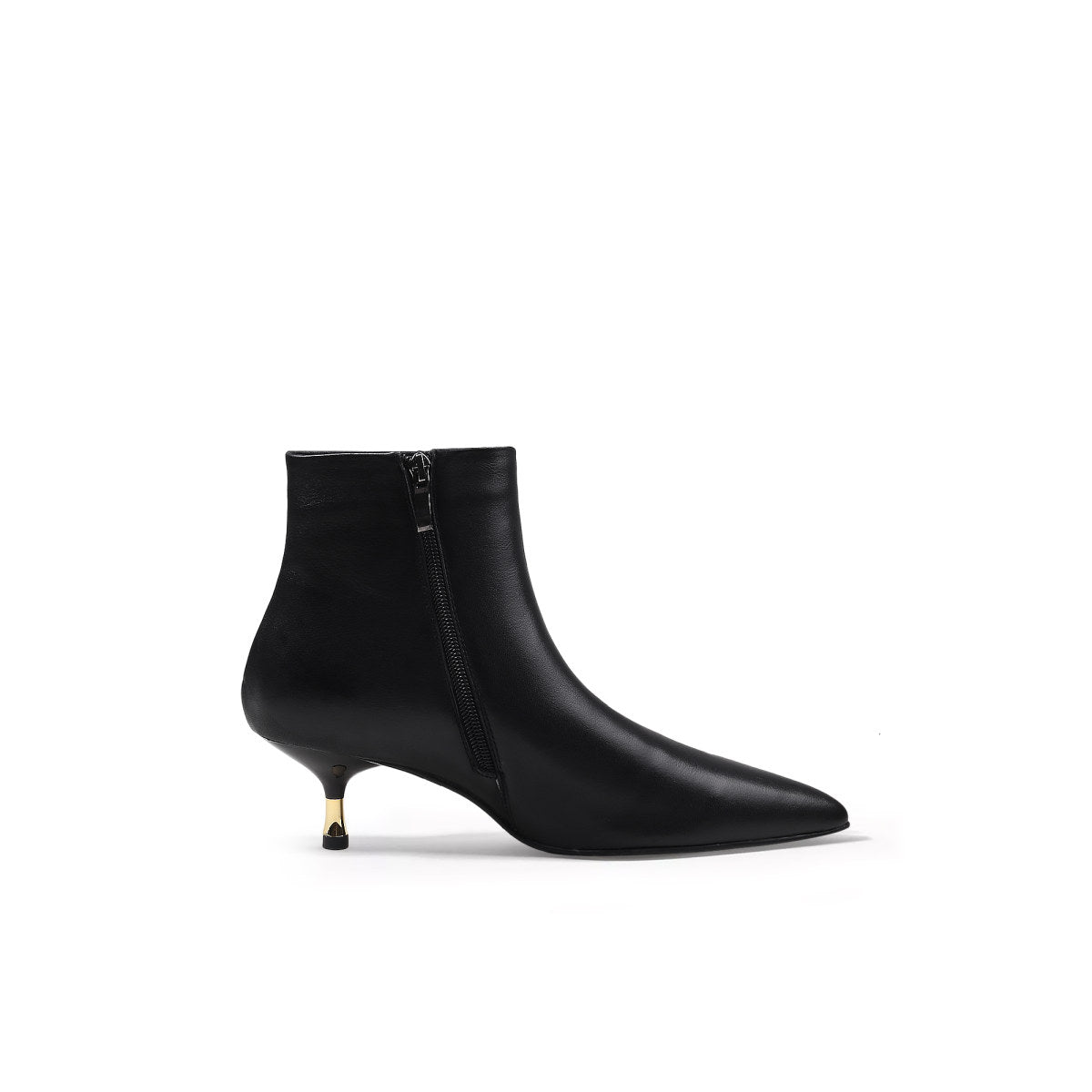 Leather Ankle Boots with Metallic Heels Jady Rose