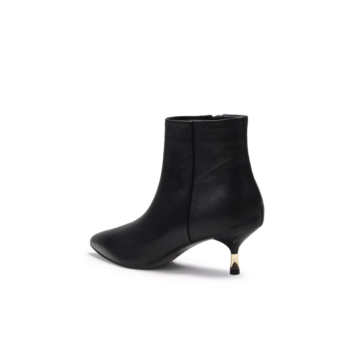 Leather Ankle Boots with Metallic Heels Jady Rose
