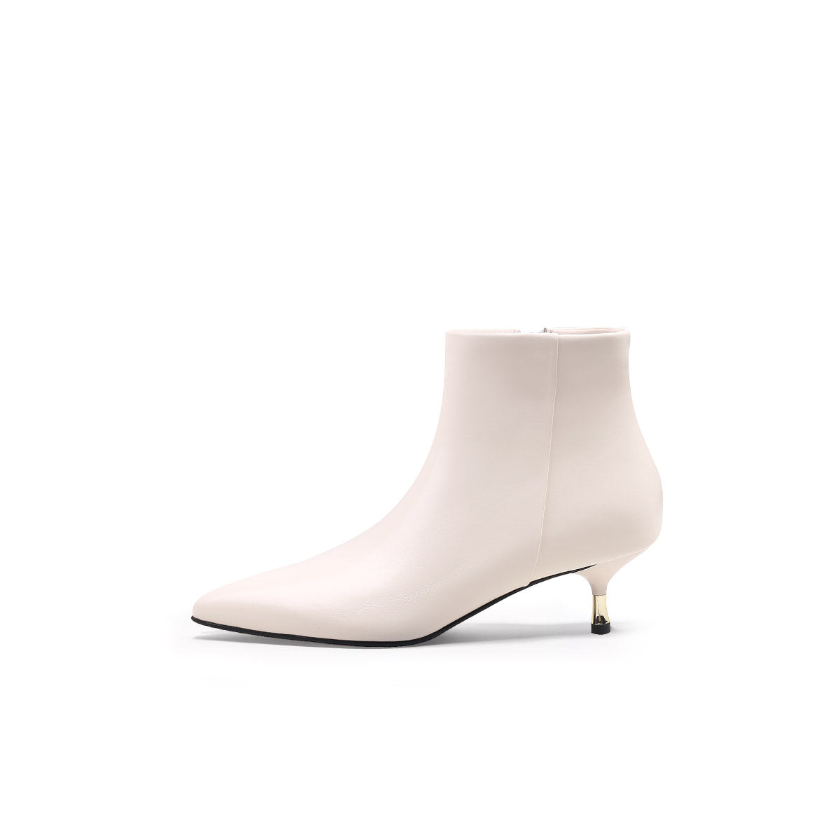 Leather Ankle Boots with Metallic Heels Jady Rose