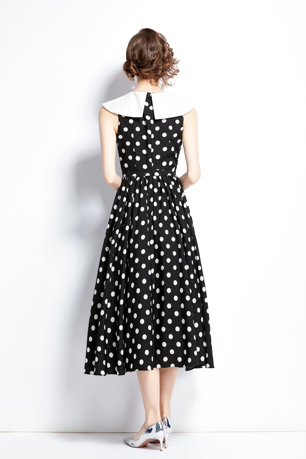 Vintage Polka Dot Midi Dress DZA