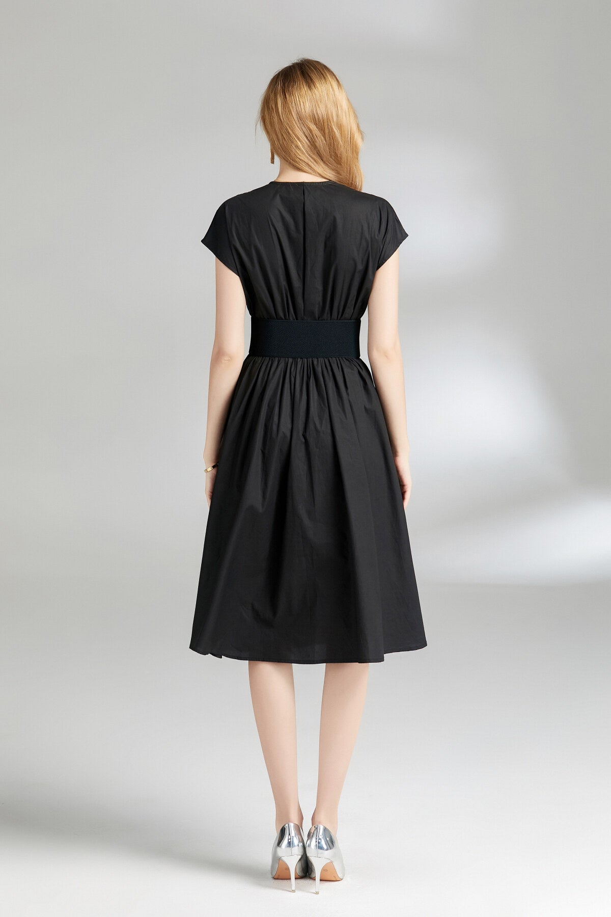Cinched Waist Plunge Dress DZA