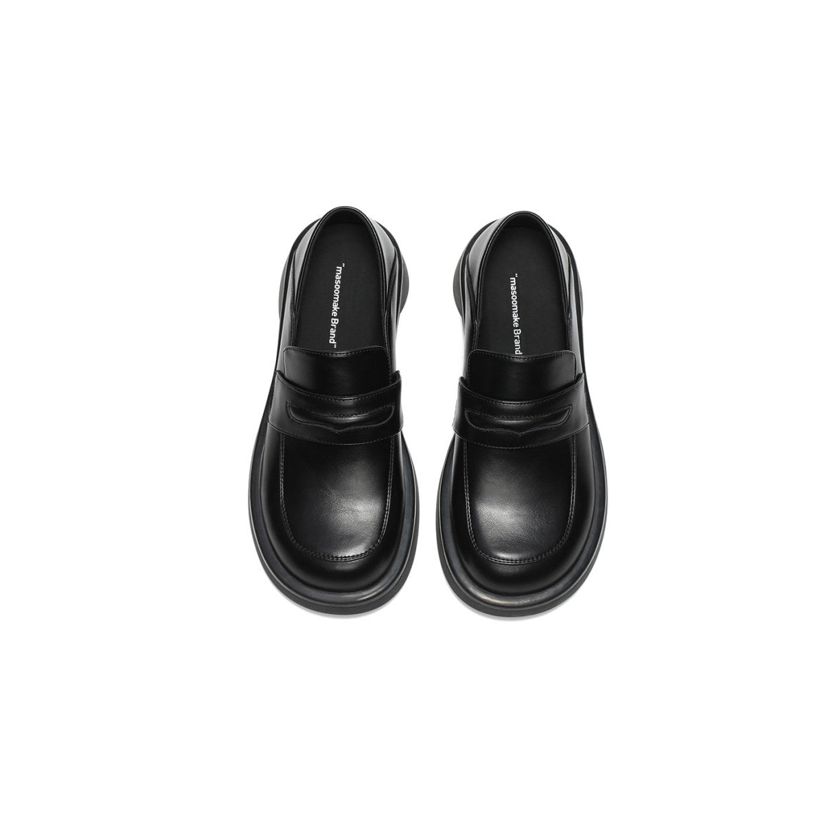 Preppy Black Platform Loafers Masoomake