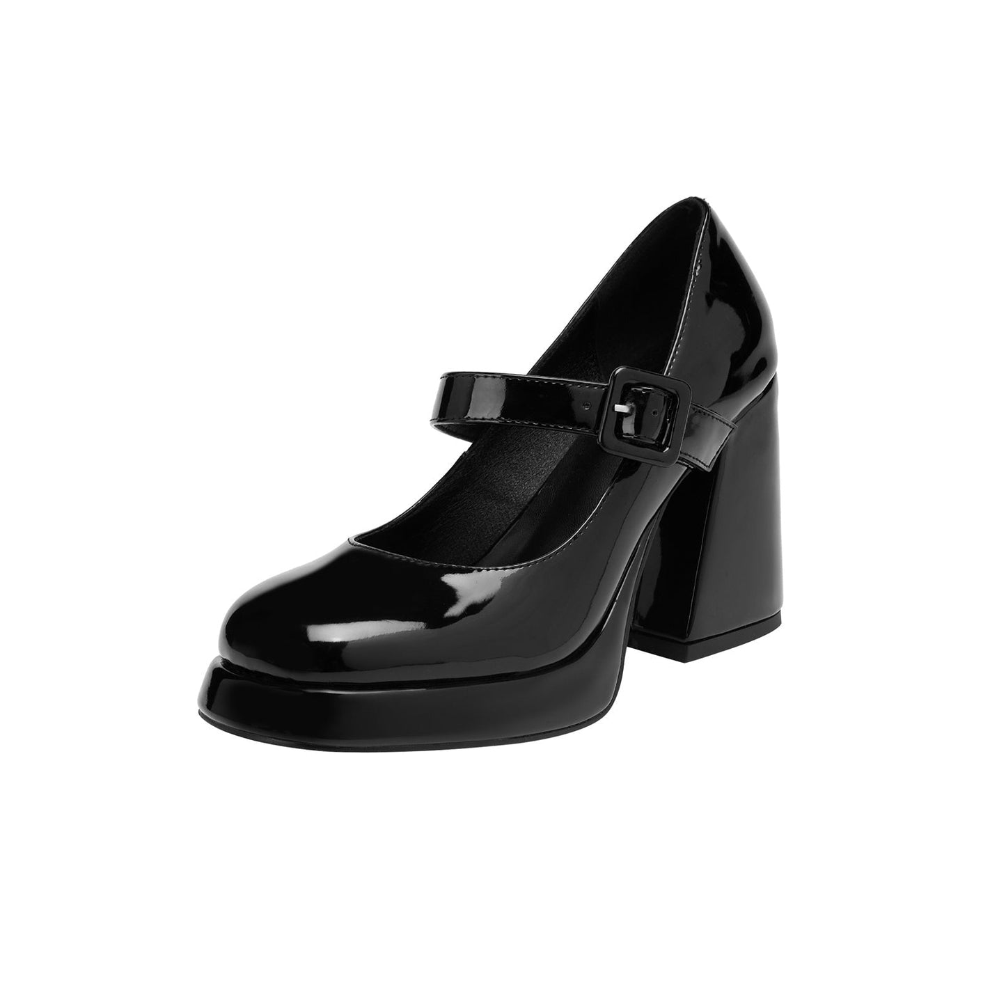 Black Platform Ankle Strap Pumps Jady Rose