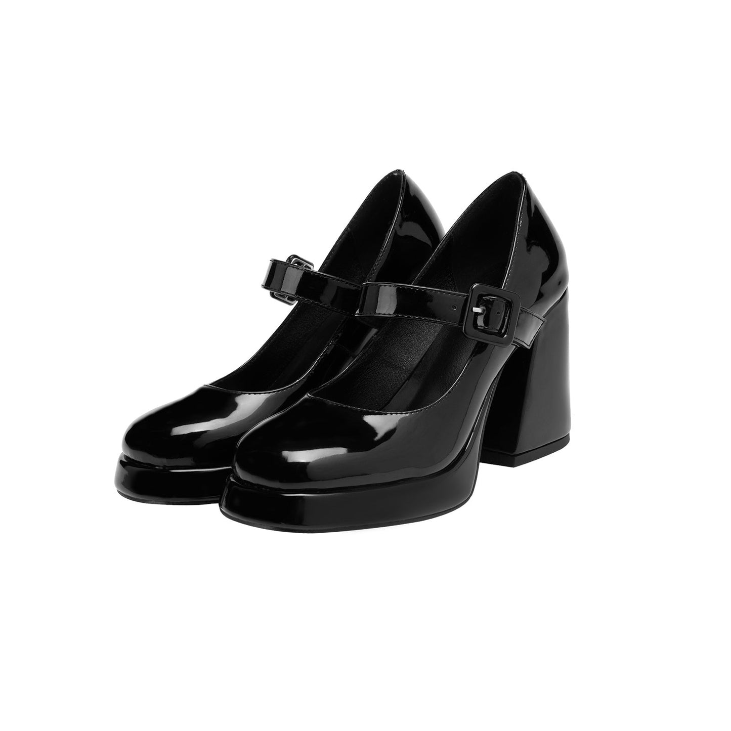 Black Platform Ankle Strap Pumps Jady Rose