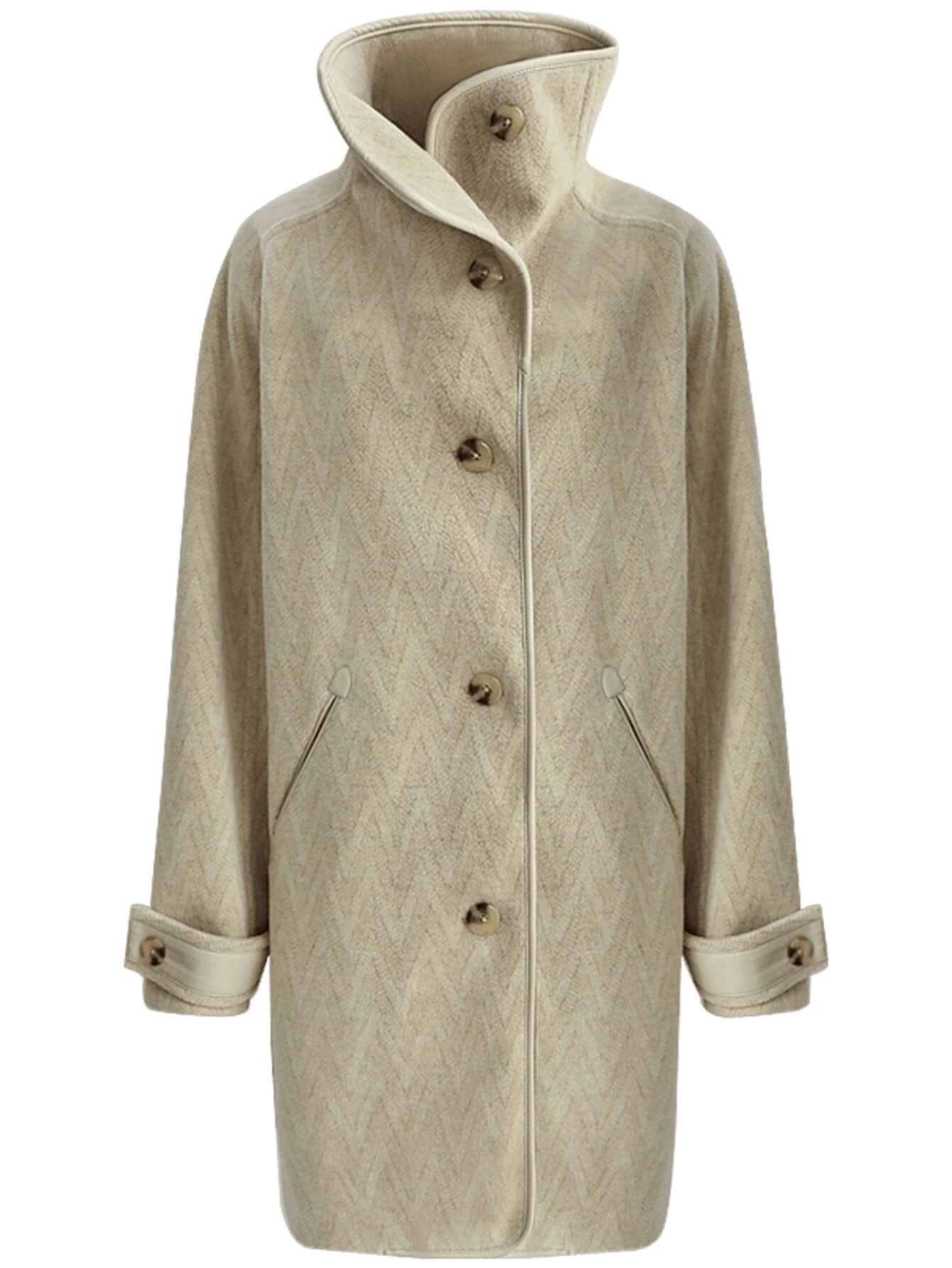 Herringbone Khaki Coat Cocobella