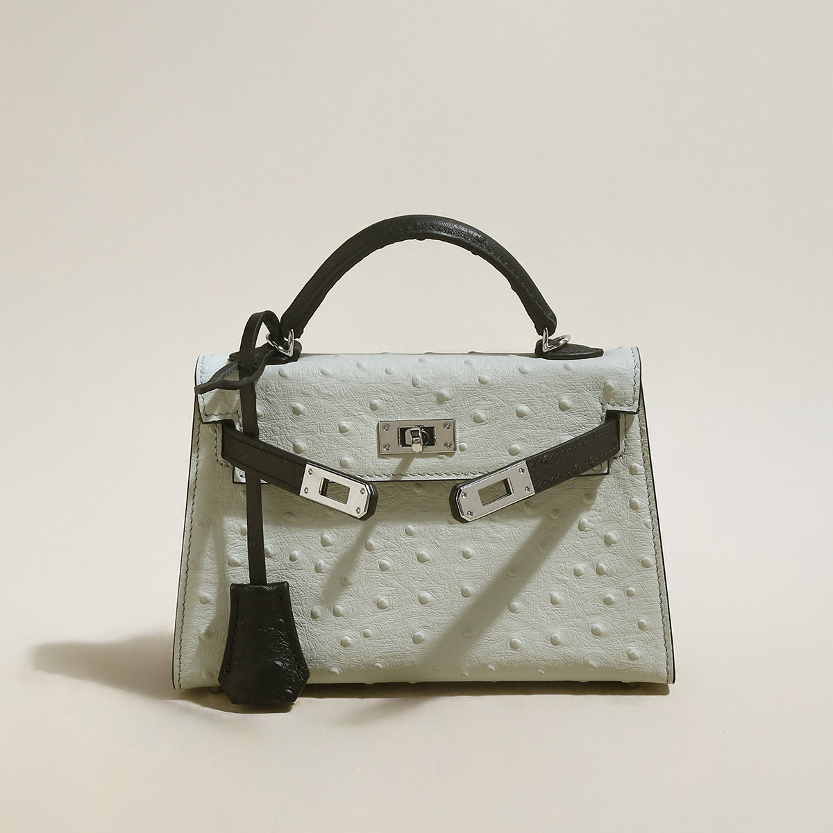 Swift Structured Leather Top Handle Bag Cilela