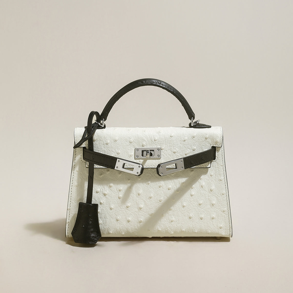 Swift Structured Leather Top Handle Bag Cilela
