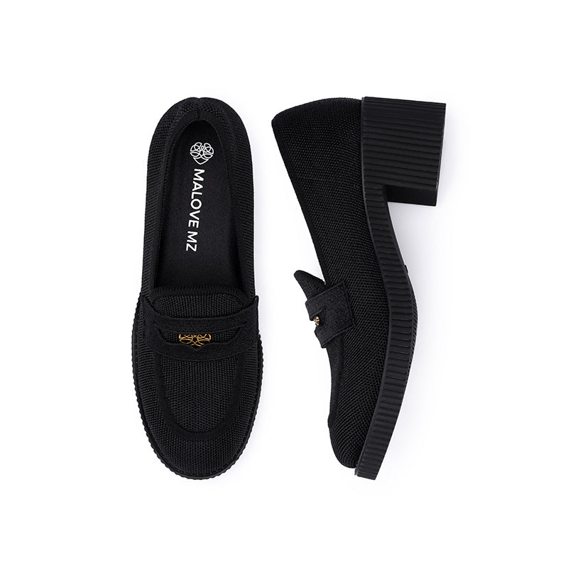 Block Heel Slip-On Loafers MALOVE MZ
