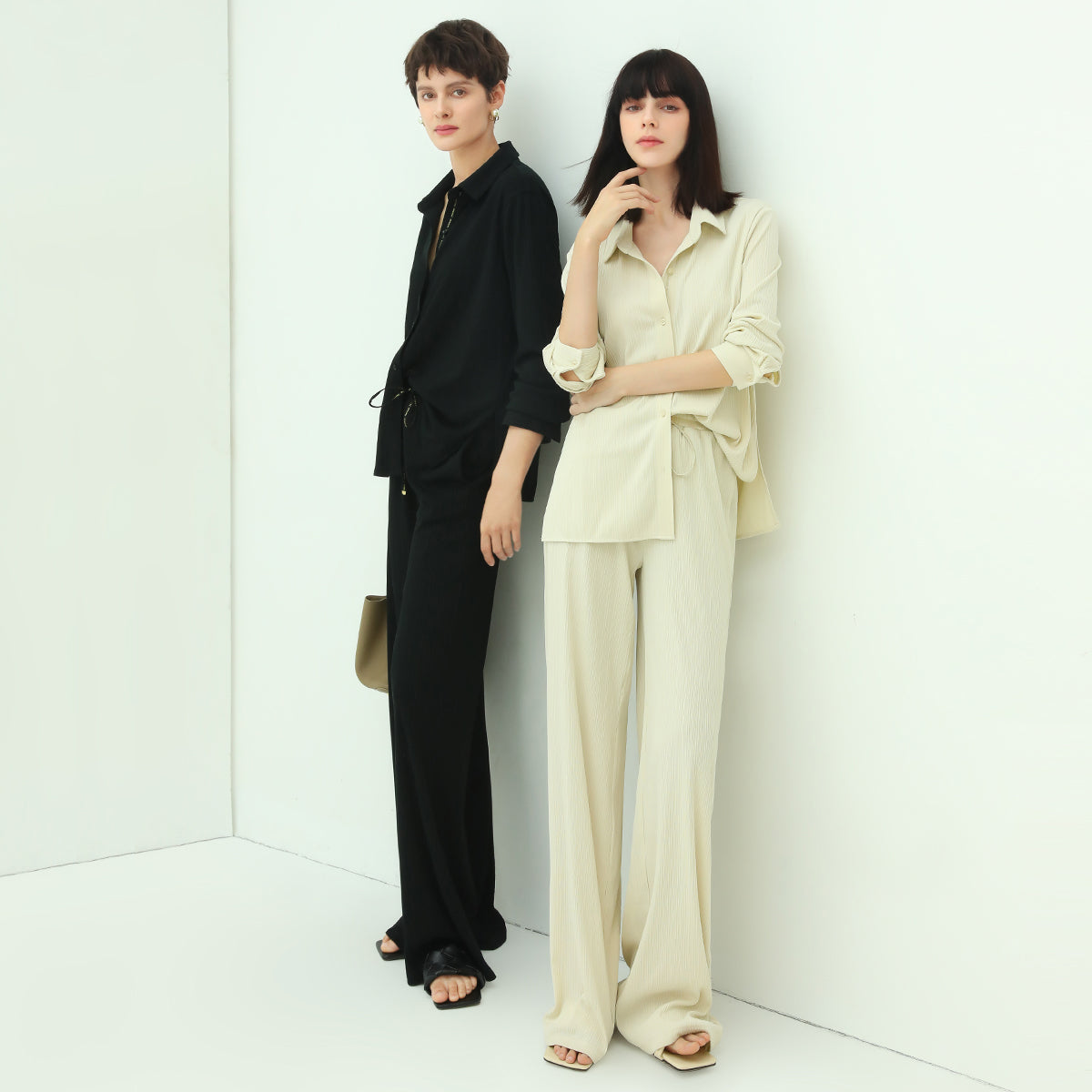 High-Rise Wide-Leg Knit Pants Cocobella