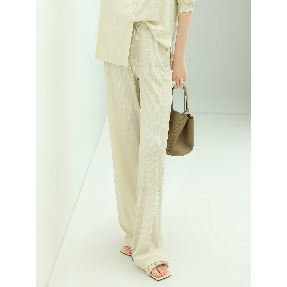 High-Rise Wide-Leg Knit Pants Cocobella