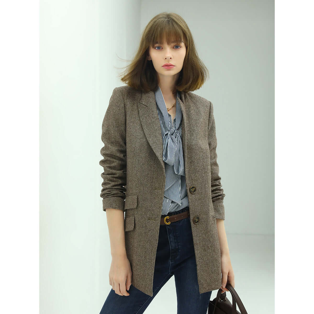 Vintage Brown Wool Blazer Cocobella