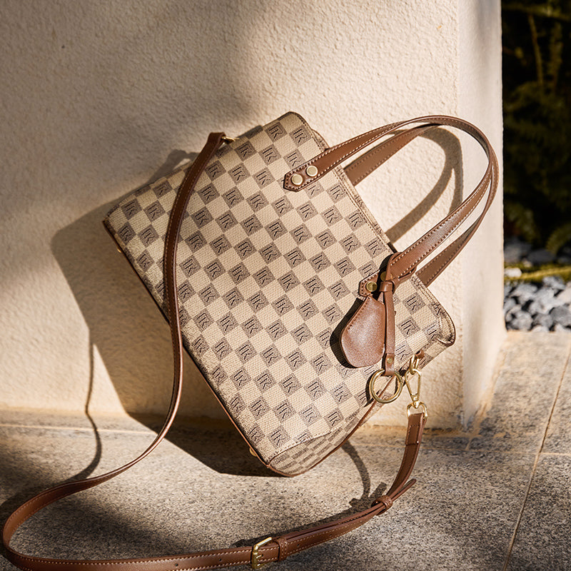 Vintage Checkered Shoulder Bag Nalandu