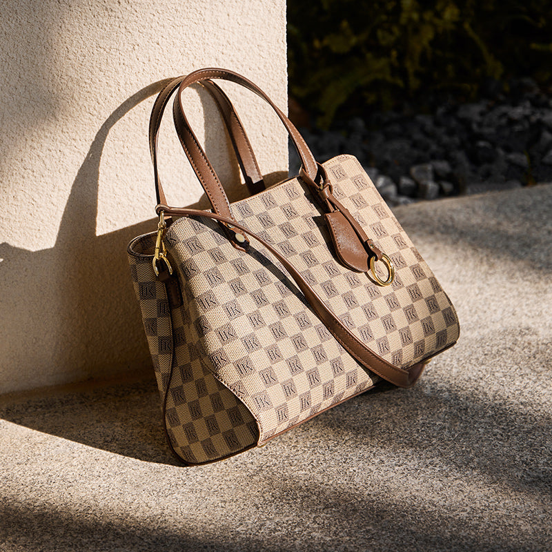 Vintage Checkered Shoulder Bag Nalandu