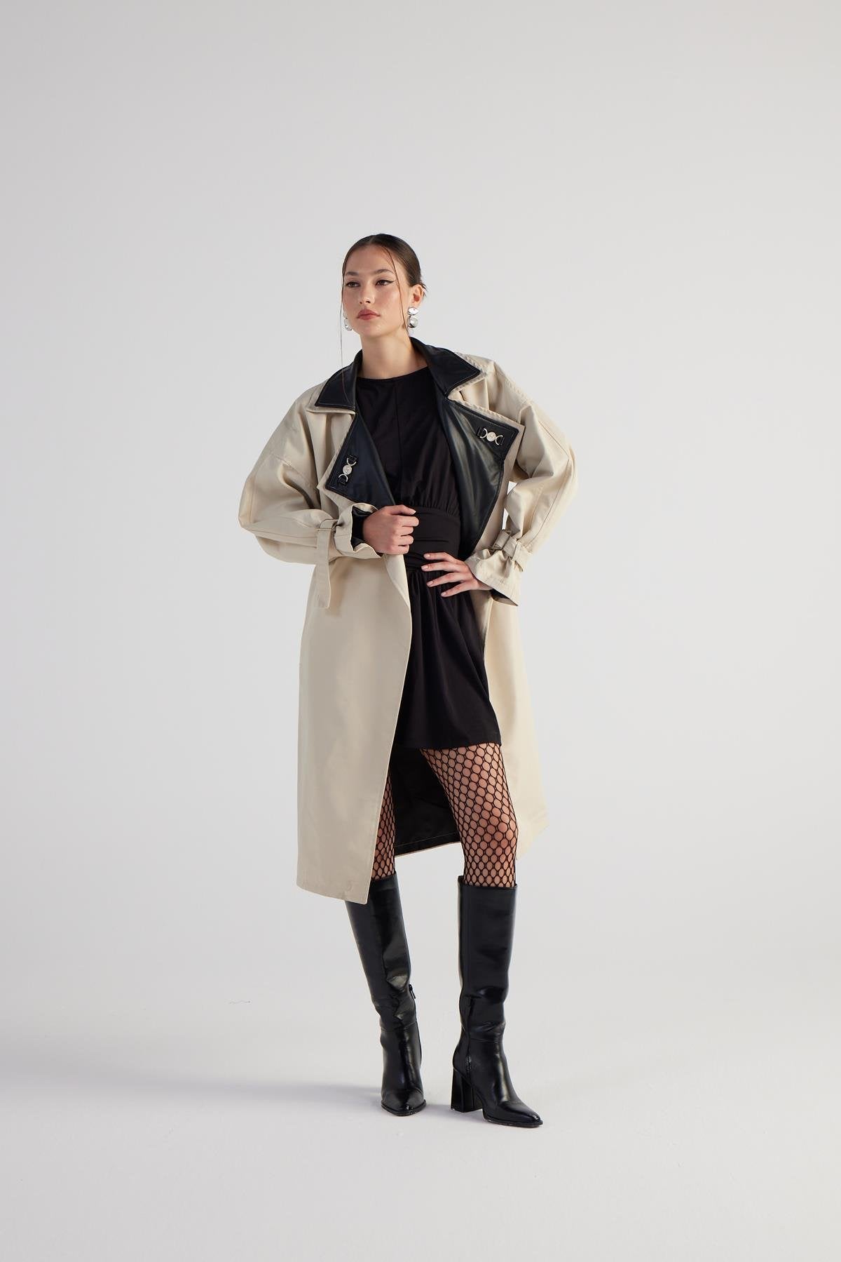 Cloak Beige Maxi Trench Coat Buy Me Fur Ltd