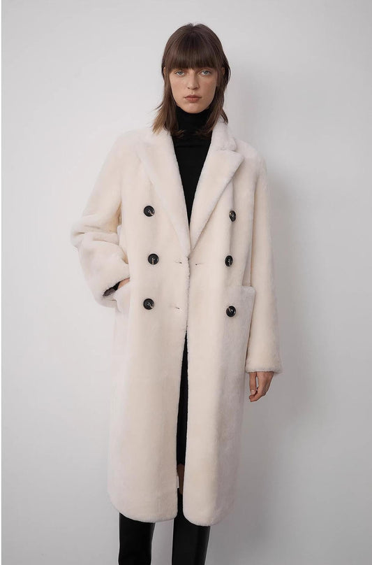 Korean Drama Ace Merino Sheepskin Coat Firelady Fur
