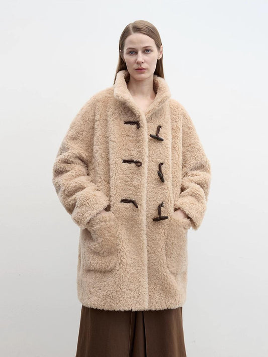 Curly Shearling Stand Collar Coat Firelady Fur