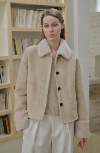 Slightly Sweet Latte Shearling Jacket Firelady Fur