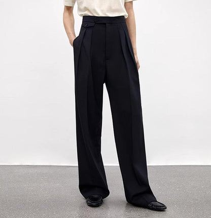 High-Waisted Wool Blend Slim Pants Firelady Fur