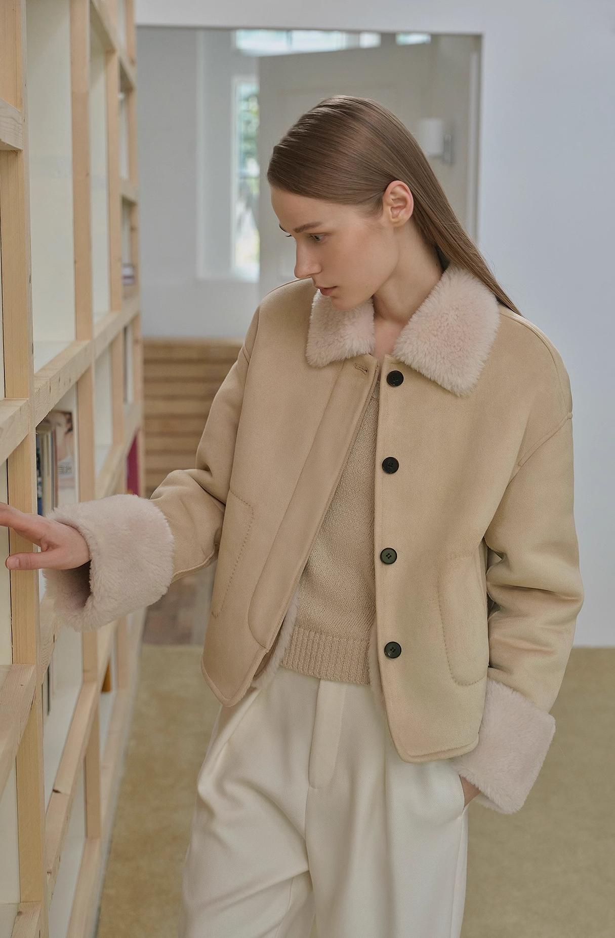 Slightly Sweet Latte Shearling Jacket Firelady Fur
