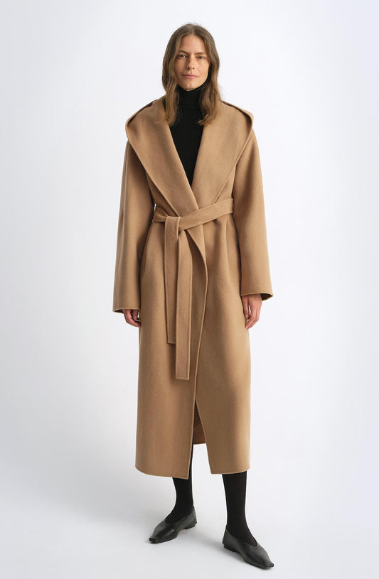 'Magic World' Wool & Cashmere Hooded Cape Firelady Fur