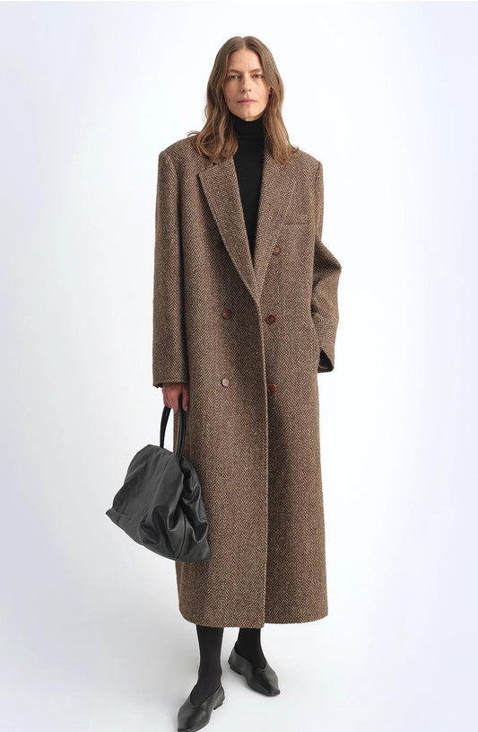 Desert City Italian Wool Herringbone Coat Firelady Fur