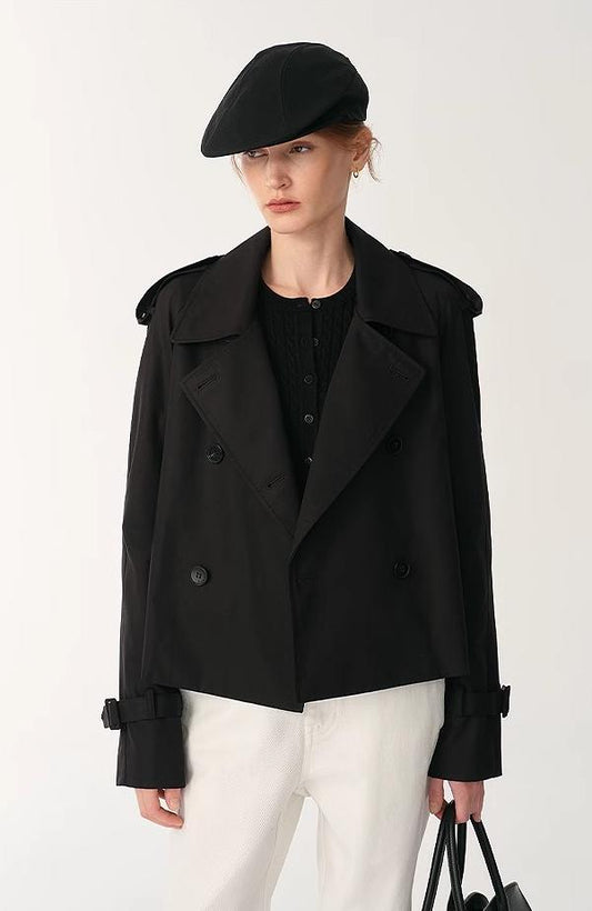 Night Messenger Waterproof Short Trench Coat Firelady Fur