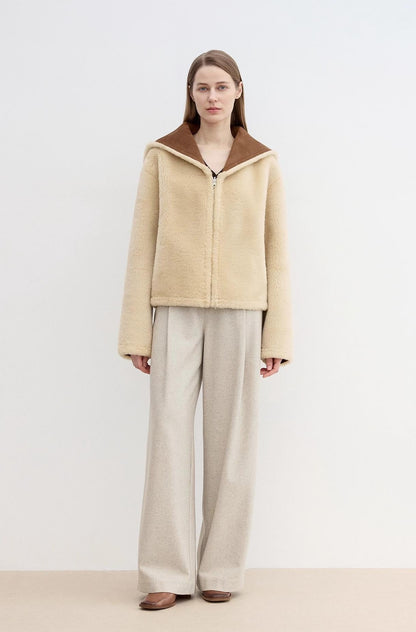 Floating Dune Wool & Suede Shearling Jacket Firelady Fur