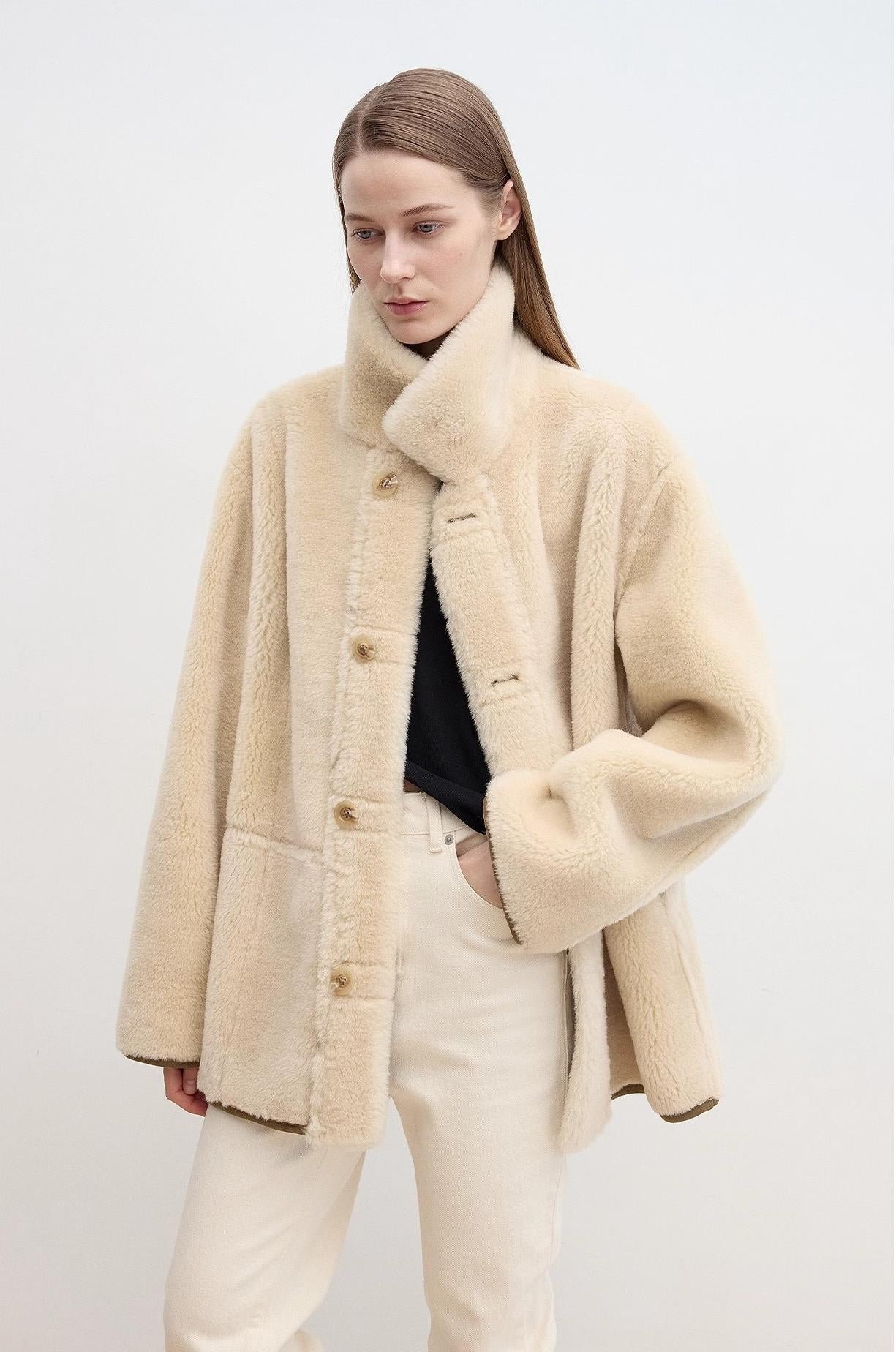 Reversible Sheepskin-Look Jacket “Vintage Manor” Firelady Fur