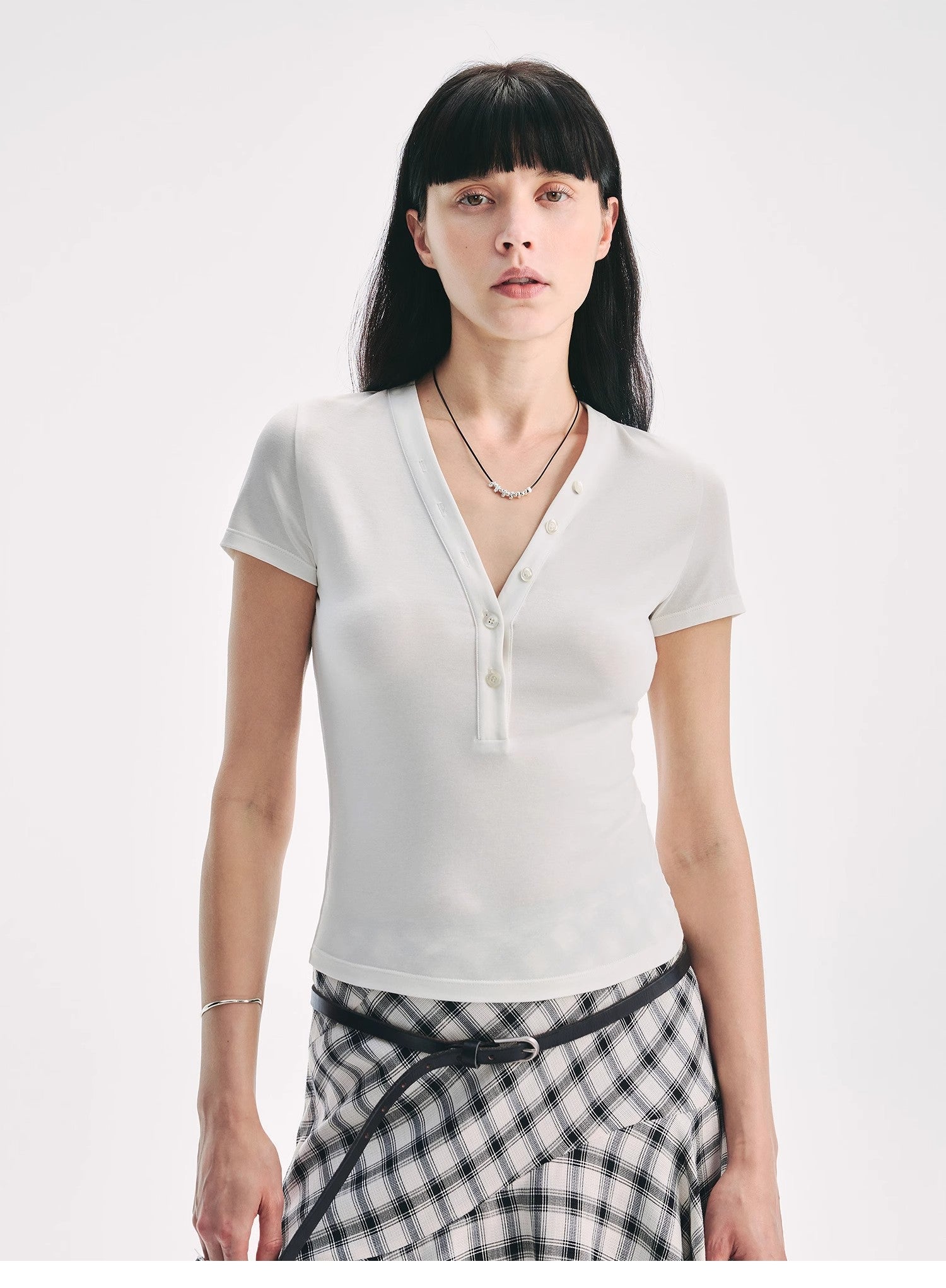 Pure Fashion Tencel Wool Henley Top Firelady Fur