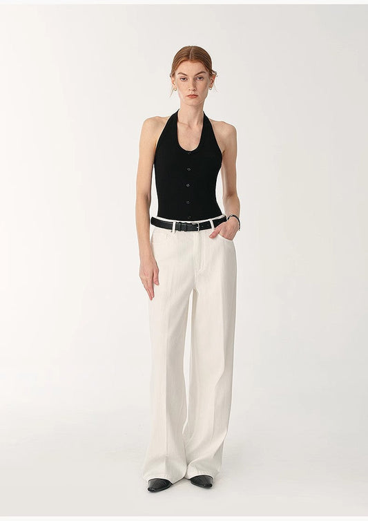 Customized Washed Cotton Wide-Leg Jeans Firelady Fur