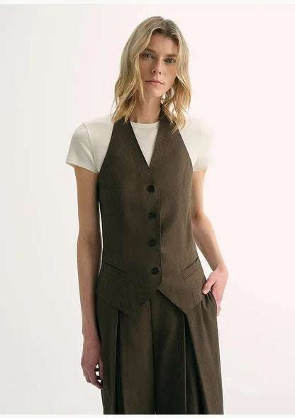 Silk-Linen Halterneck Vest Top Firelady Fur