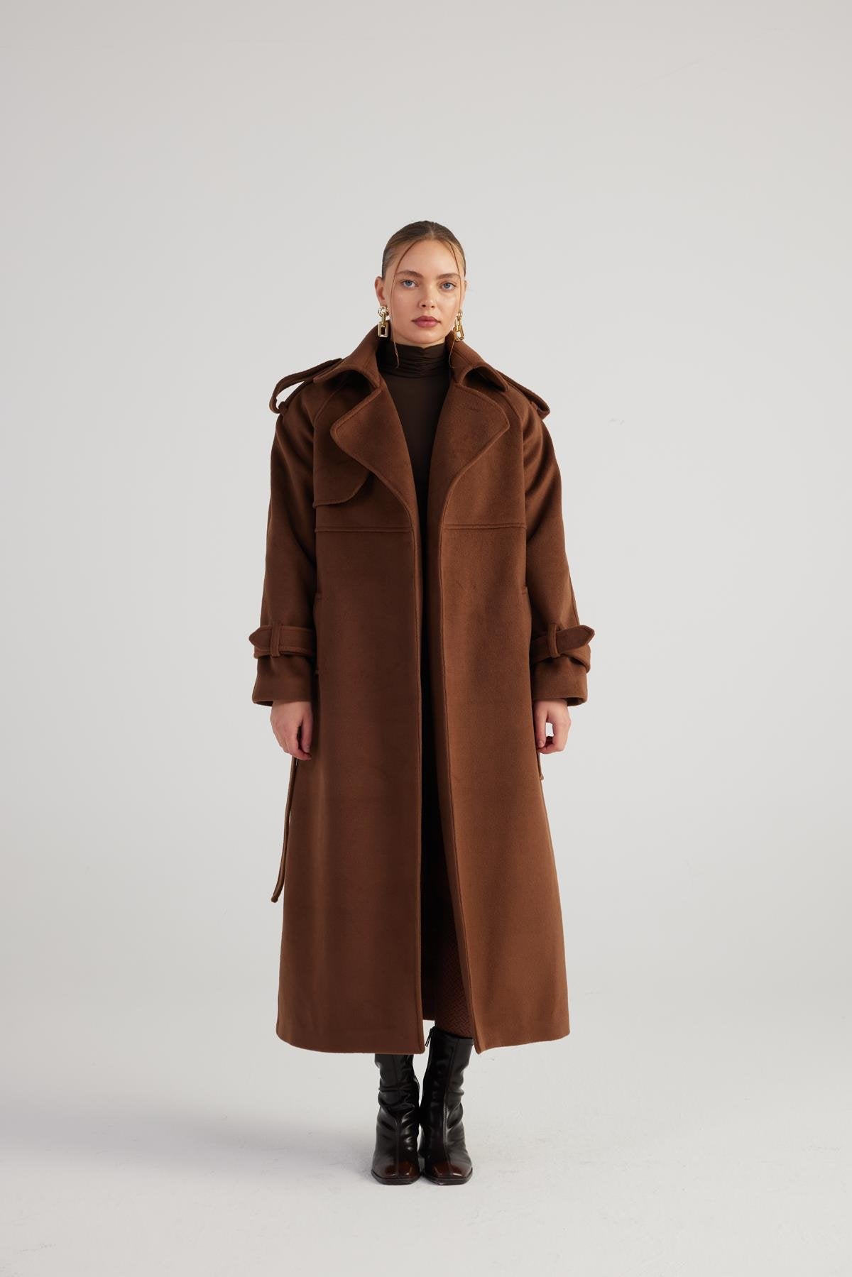 Nora Brown Cashmere Blend Maxi Coat Buy Me Fur Ltd