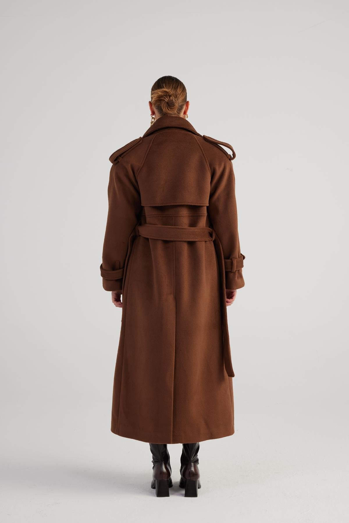 Nora Brown Cashmere Blend Maxi Coat Buy Me Fur Ltd