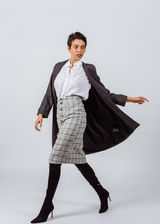 Worsted Flannel Long Trench Coat Le Réussi