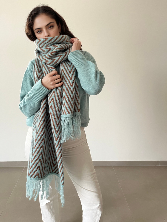 Priscilla Maxi Wool-Blend Scarf Tenné