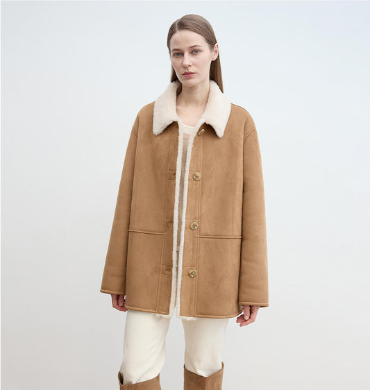 Reversible Sheepskin-Look Jacket “Vintage Manor” Firelady Fur