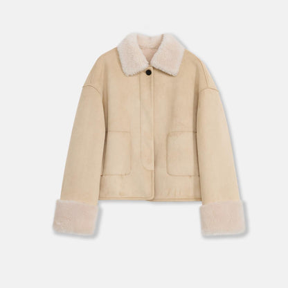 Slightly Sweet Latte Shearling Jacket Firelady Fur