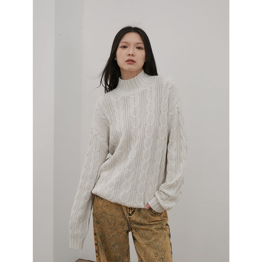 Autumn Moon Star Sea Merino Wool Oversized Sweater Firelady Fur