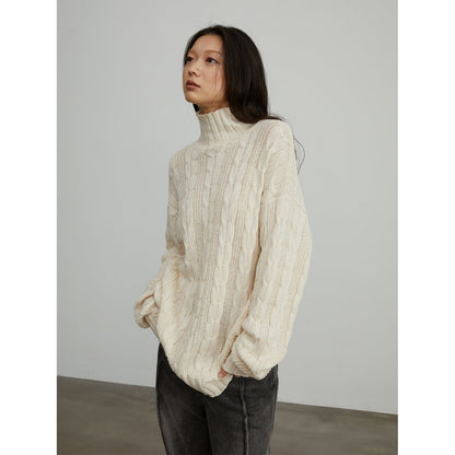 Warm Family Jacquard Turtleneck Sweater Firelady Fur