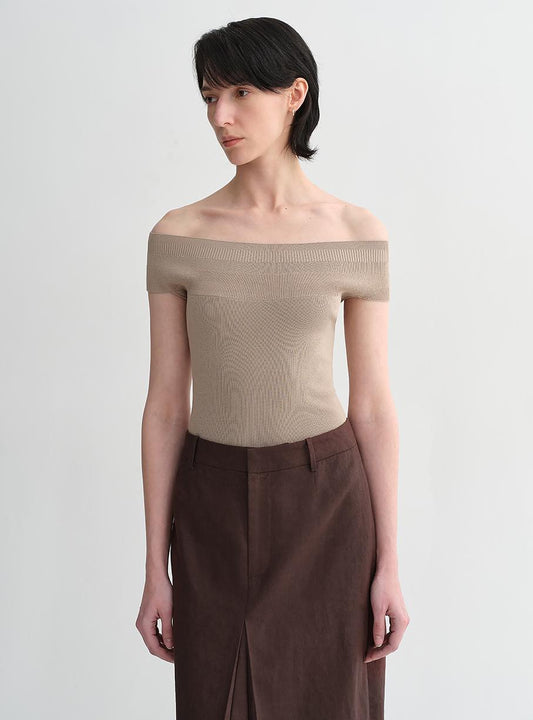 Mulberry Silk One-Shoulder Knitted Top Firelady Fur