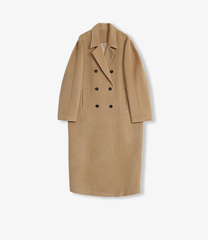 'Lonely Sandbank' Wool & Cashmere Coat Firelady Fur