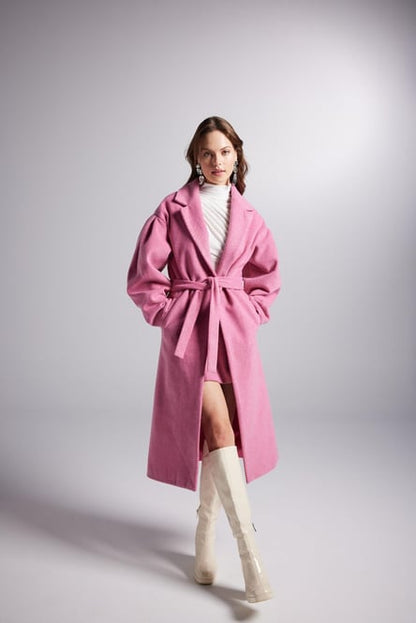 Mira Pink Cashmere Trench Coat Buy Me Fur Ltd