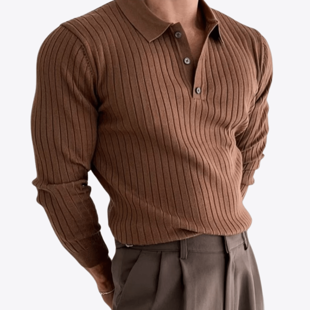 Autumn Lapel Polo Sweater - Giovanni Battaglia